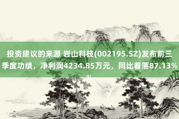 投资建议的来源 岩山科技(002195.SZ)发布前三季度功绩，净利润4234.85万元，同比着落87.13%