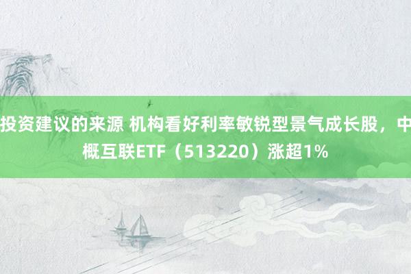 投资建议的来源 机构看好利率敏锐型景气成长股，中概互联ETF（513220）涨超1%