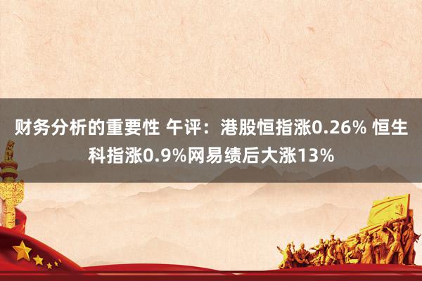 财务分析的重要性 午评：港股恒指涨0.26% 恒生科指涨0.9%网易绩后大涨13%