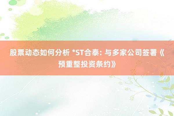 股票动态如何分析 *ST合泰: 与多家公司签署《预重整投资条约》