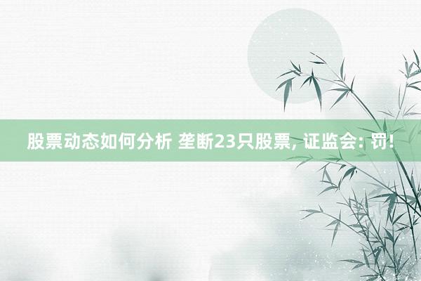 股票动态如何分析 垄断23只股票, 证监会: 罚!