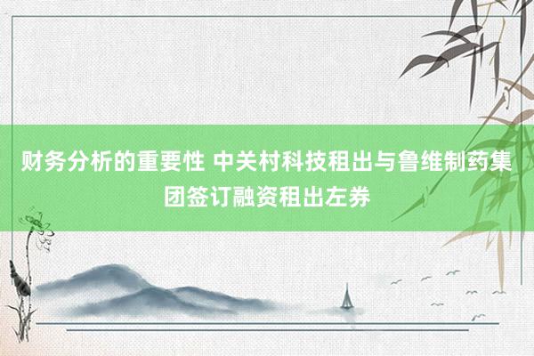 财务分析的重要性 中关村科技租出与鲁维制药集团签订融资租出左券