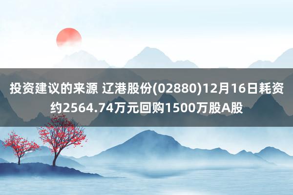 投资建议的来源 辽港股份(02880)12月16日耗资约2564.74万元回购1500万股A股