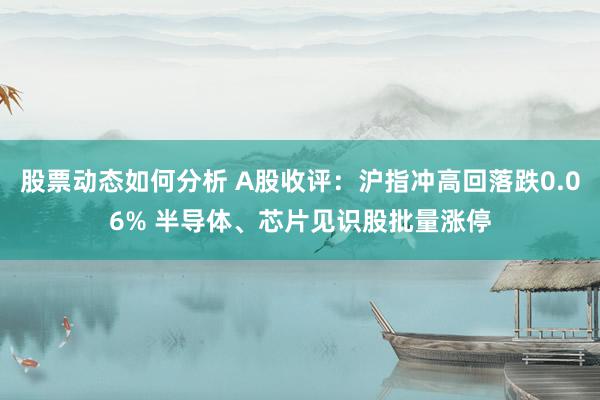 股票动态如何分析 A股收评：沪指冲高回落跌0.06% 半导体、芯片见识股批量涨停