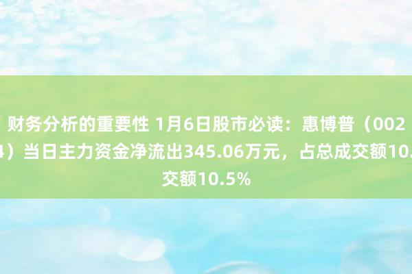 财务分析的重要性 1月6日股市必读：惠博普（002554）当日主力资金净流出345.06万元，占总成交额10.5%