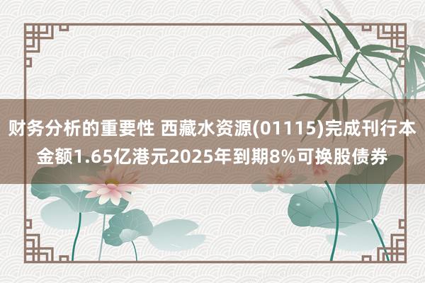 财务分析的重要性 西藏水资源(01115)完成刊行本金额1.65亿港元2025年到期8%可换股债券