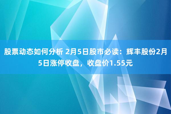 股票动态如何分析 2月5日股市必读：辉丰股份2月5日涨停收盘，收盘价1.55元