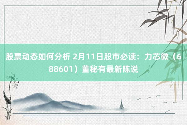 股票动态如何分析 2月11日股市必读：力芯微（688601）董秘有最新陈说