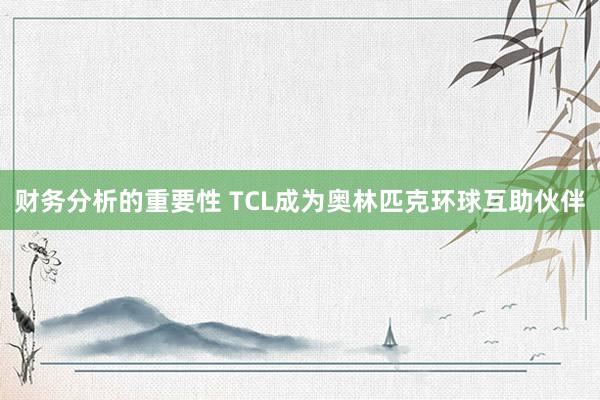 财务分析的重要性 TCL成为奥林匹克环球互助伙伴