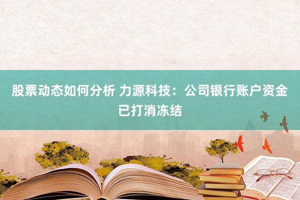 股票动态如何分析 力源科技：公司银行账户资金已打消冻结